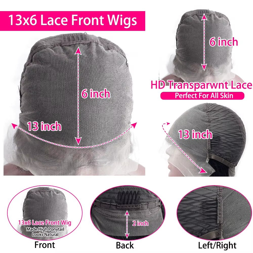18 20 22 26 40 48 52 inches 200 Density Straight 13x6 HD Transparent Lace Natural Color Brazilian Human Hair Wig For Women Frontal Lace Wig