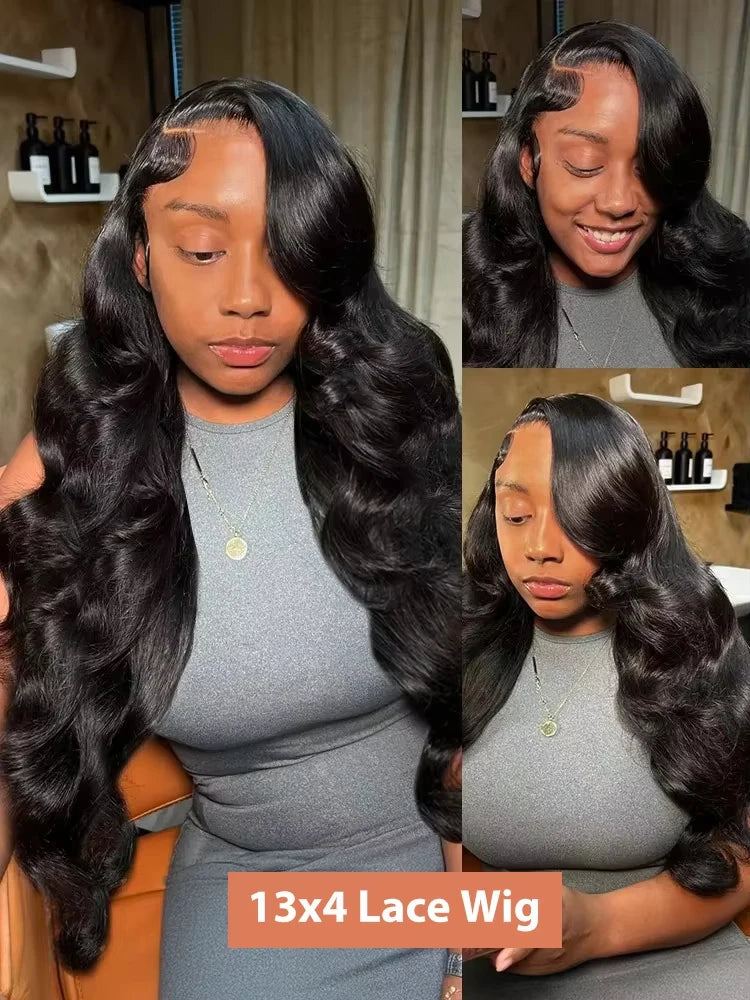 250 Density HD 13x7 Body Wave Lace Front Human Hair Wigs 42 40Inch Pre Plucked Transparent Brazilian 13x5 Lace Frontal Wig Women