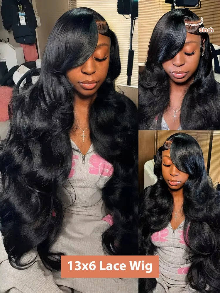 250 Density HD 13x7 Body Wave Lace Front Human Hair Wigs 42 40Inch Pre Plucked Transparent Brazilian 13x5 Lace Frontal Wig Women